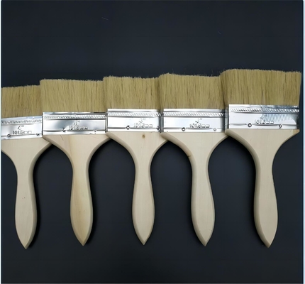Pinceau à peinture à poignée en bois à brosses pures de qualité professionnelle
