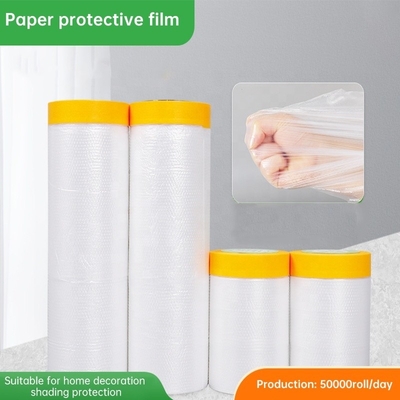 Tape de couverture de protection en plastique pré-encrée Longueur 10m-25m Film de masquage pour peinture automobile
