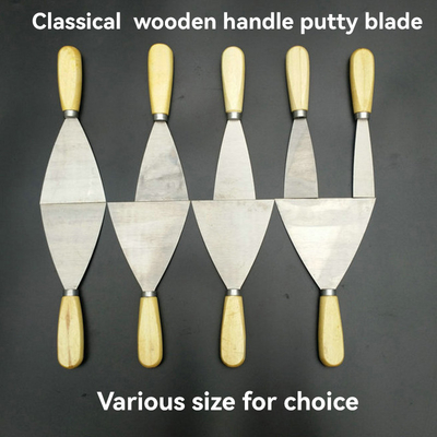 Fabrication professionnelle de couteau à poignée en bois couteau grattoir en caoutchouc avec une épaisseur de lame de 0,7 mm