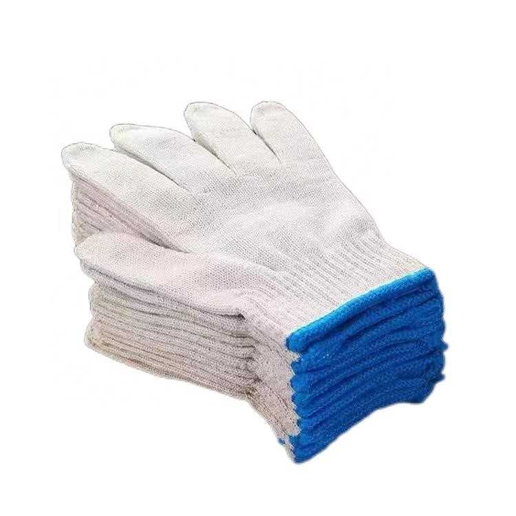 Personnalisé 20-60g Lavé dur à porter de coton blanc profond de sécurité à la main de travail tricoté gants